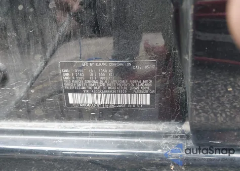 2017 Subaru Impreza 2.0I Premium from USA, damaged, VIN 4S3GKAB66H3618529